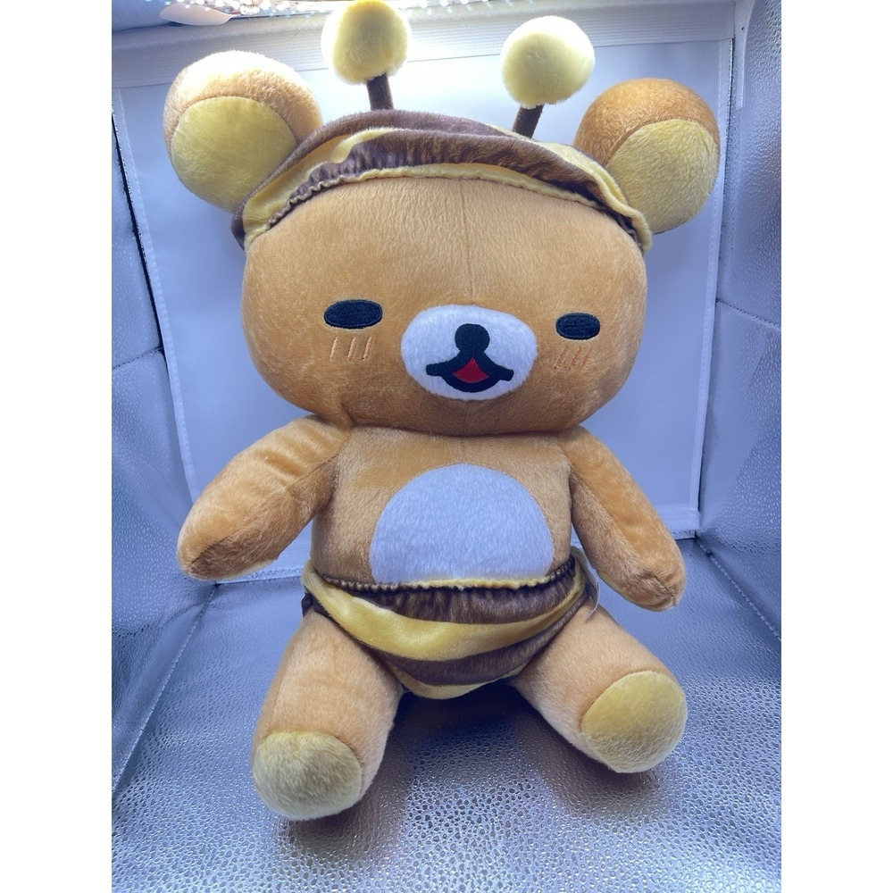 San-X Rilakkuma Bear Honey Bee Laydown Costume 2018‎ 16" Plush Stuffed  Bag1